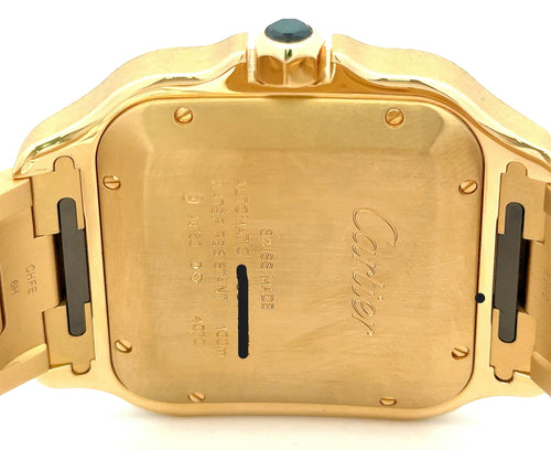 Santos de Cartier Watch Large Sunray Dial 18k Yellow Gold WGSA0095 NEW FULL SET 2025