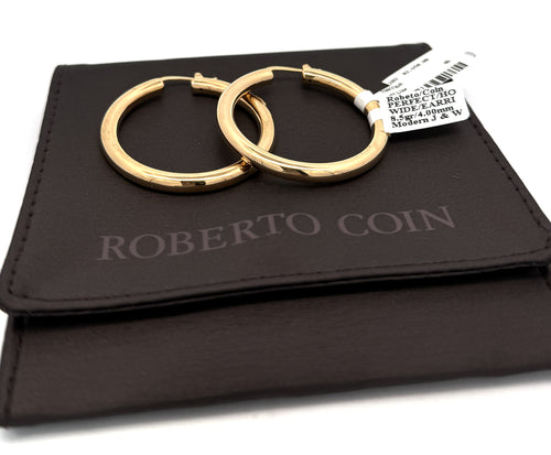 Roberto Coin 18K Yellow Gold Designer Gold Hoop Earrings, S108739