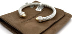 David Yurman Classic Cable Bracelet Sterling Silver with 14K Yellow Gold Domes, S108740