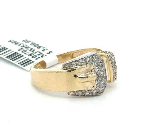 14k Yellow Gold Ladies 0.25 CT Diamond Ring, 3.9gm, Size 7, S108702