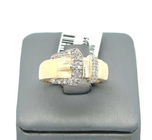14k Yellow Gold Ladies 0.25 CT Diamond Ring, 3.9gm, Size 7, S108702
