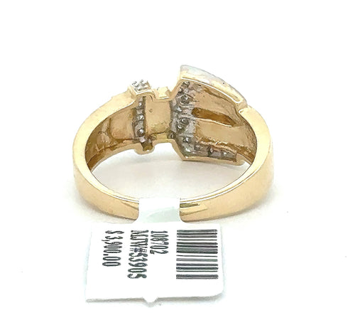 14k Yellow Gold Ladies 0.25 CT Diamond Ring, 3.9gm, Size 7, S108702