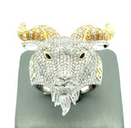 10k Two Toned Gold 2.94 CT Diamond Men's Goat Ring, 19.8g, Size 9.5, S108707