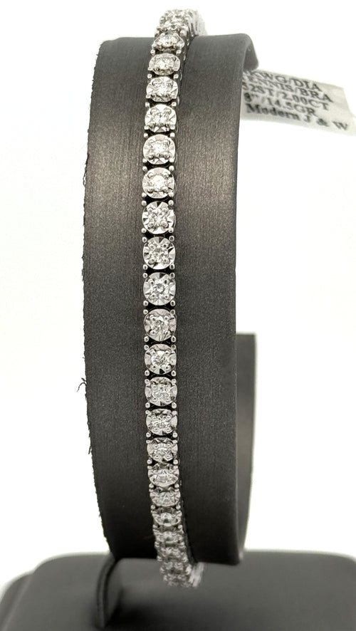 14k White Gold 1.75 CT Diamond Tennis Bracelet Weight 14.5g Length 8", S108746