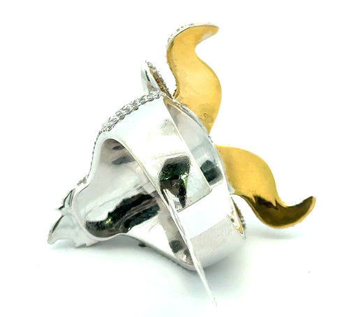 10k Two Toned Gold 2.94 CT Diamond Men's Goat Ring, 19.8g, Size 9.5, S108707