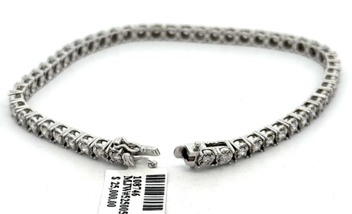 14k White Gold 1.75 CT Diamond Tennis Bracelet Weight 14.5g Length 8", S108746