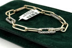 14k Yellow Gold Paper Clip Diamond Bracelet, S108747
