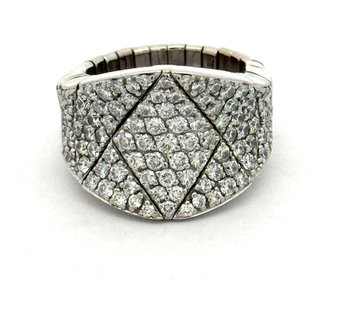 Roberto Demeglio Giotto Diamond Pavé Stretch Ring 18k White Gold