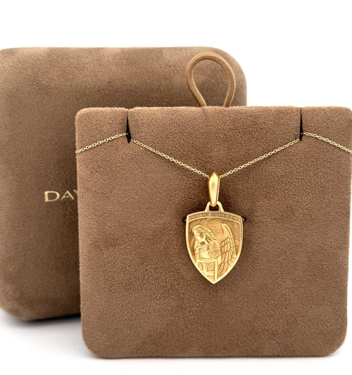 David Yurman Men's St. Michael Pendant 18K Yellow Gold, 26mm (Pre-owned)
