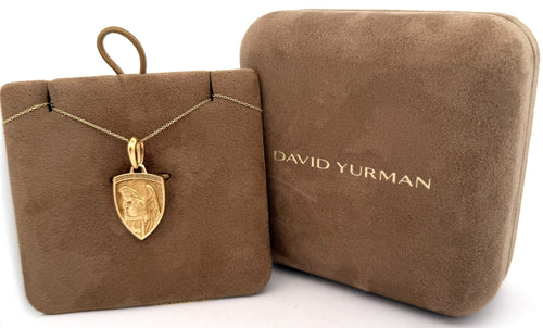 David Yurman Men's St. Michael Pendant 18K Yellow Gold, 26mm (Pre-owned)