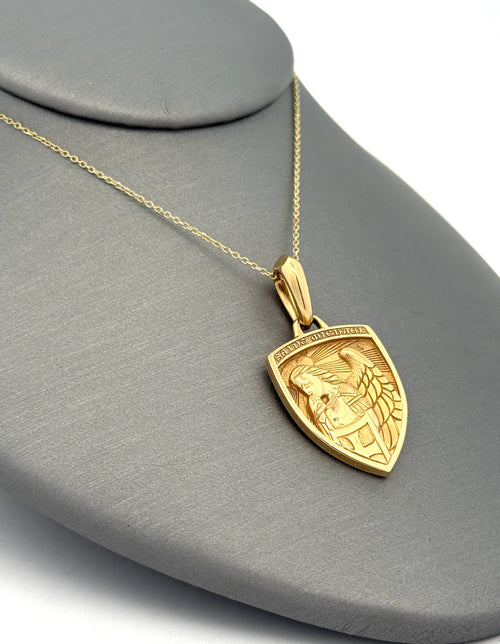 David Yurman Men's St. Michael Pendant 18K Yellow Gold, 26mm (Pre-owned)