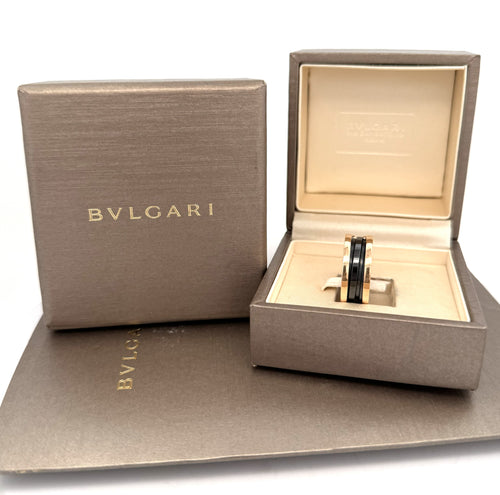 Bulgari Ladies Ring B.Zero1.18k Rose Gold 5.3g & Ceramic 3,6g, Size 55 (Pre-owned)