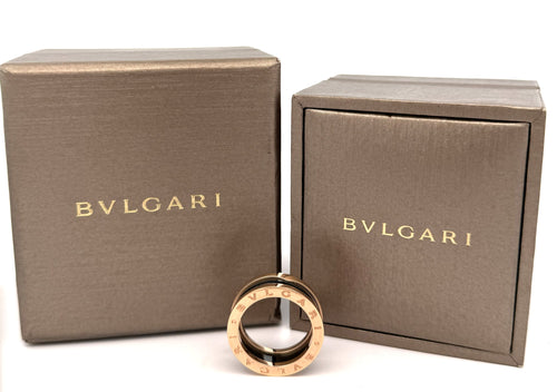 Bulgari Ladies Ring B.Zero1.18k Rose Gold 5.3g & Ceramic 3,6g, Size 55 (Pre-owned)