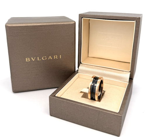 Bulgari Ladies Ring B.Zero1.18k Rose Gold 5.3g & Ceramic 3,6g, Size 55 (Pre-owned)