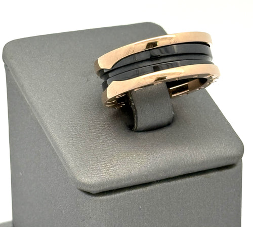 Bulgari Ladies Ring B.Zero1.18k Rose Gold 5.3g & Ceramic 3,6g, Size 55 (Pre-owned)