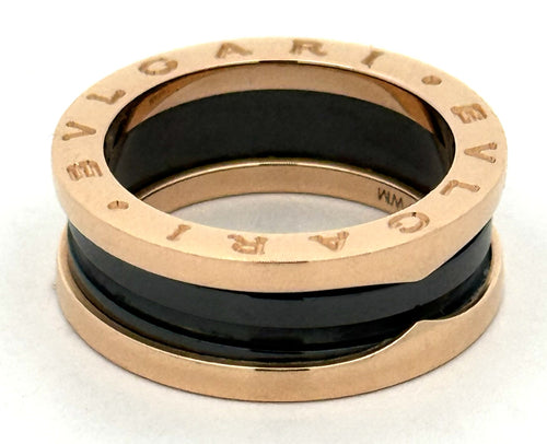 Bulgari Ladies Ring B.Zero1.18k Rose Gold 5.3g & Ceramic 3,6g, Size 55 (Pre-owned)