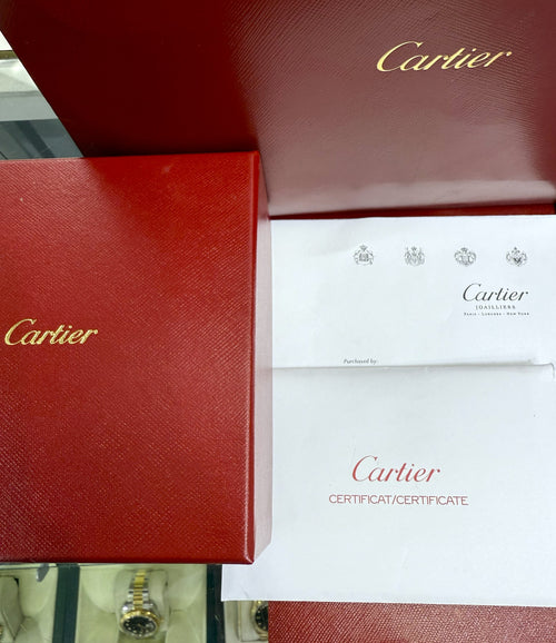 Authentic Cartier Solid 18k White Gold Diamond Bangle Bracelet, Size 19