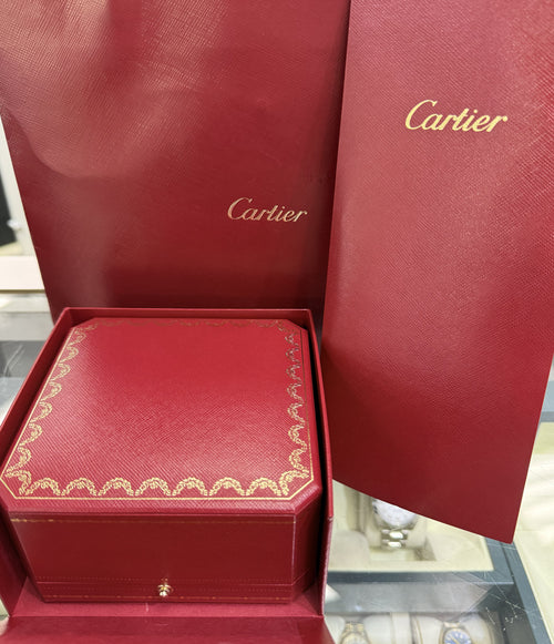 Authentic Cartier Solid 18k White Gold Diamond Bangle Bracelet, Size 19