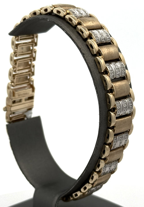 10k Yellow Gold 0.75CT Round Diamond Tennis Men's Bracelet, 8", S108759