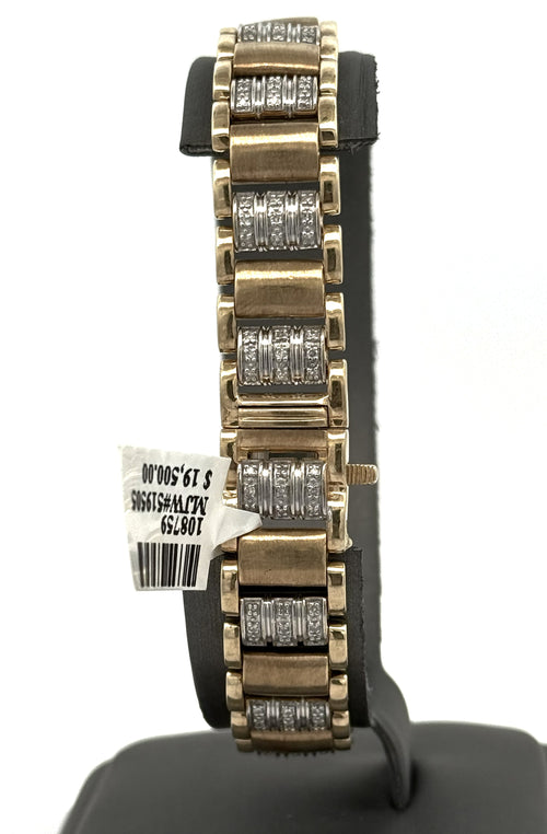 10k Yellow Gold 0.75CT Round Diamond Tennis Men's Bracelet, 8", S108759