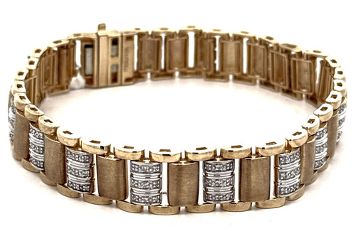 10k Yellow Gold 0.75CT Round Diamond Tennis Men's Bracelet, 8", S108759