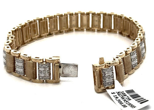 10k Yellow Gold 0.75CT Round Diamond Tennis Men's Bracelet, 8", S108759