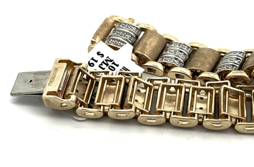 10k Yellow Gold 0.75CT Round Diamond Tennis Men's Bracelet, 8", S108759