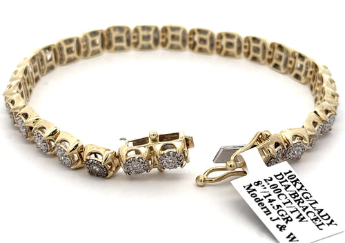 10k Yellow Gold 1.75 CT Diamond Tennis Bracelet, 8", 14.5g, S108760