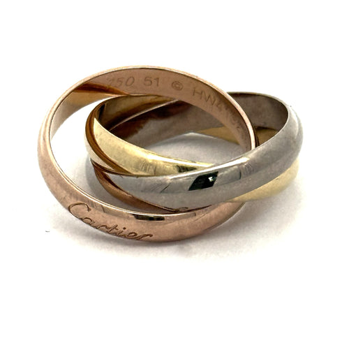 Cartier Trinity Ring 18k Multi-Tone Gold Classic Model (Pre-owned)