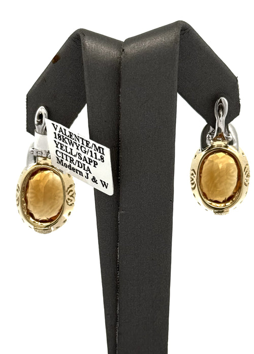 Valente 18k Two-tone Gold Yellow Sapphire, Citrine & Diamond Drop Lady Earring, S108756