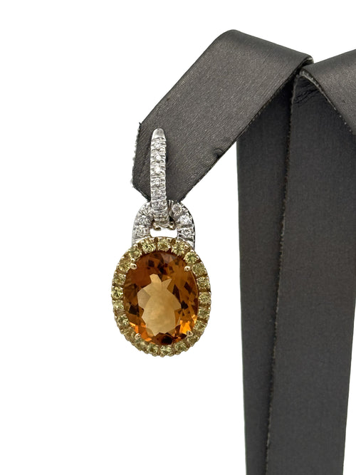 Valente 18k Two-tone Gold Yellow Sapphire, Citrine & Diamond Drop Lady Earring, S108756