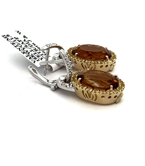 Valente 18k Two-tone Gold Yellow Sapphire, Citrine & Diamond Drop Lady Earring, S108756