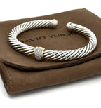 David Yurman Silver & 18k Yellow Gold Lady Cable Classic Station Bracelet