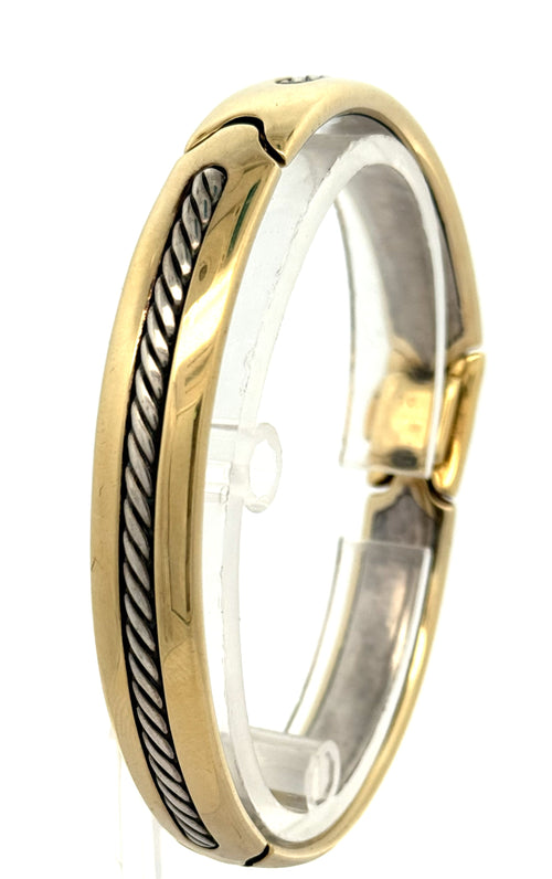 Men's David Yurman Classic Cable bracelet 18k YG & sterling silver 9" (Pre-owned)