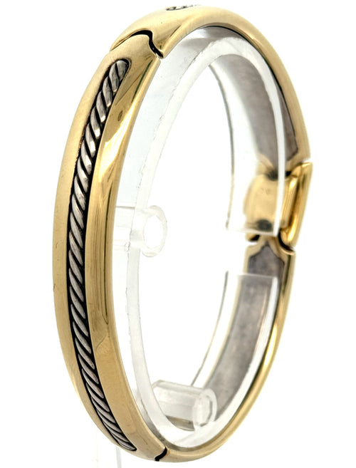Men's David Yurman Classic Cable bracelet 18k YG & sterling silver 9" (Pre-owned)