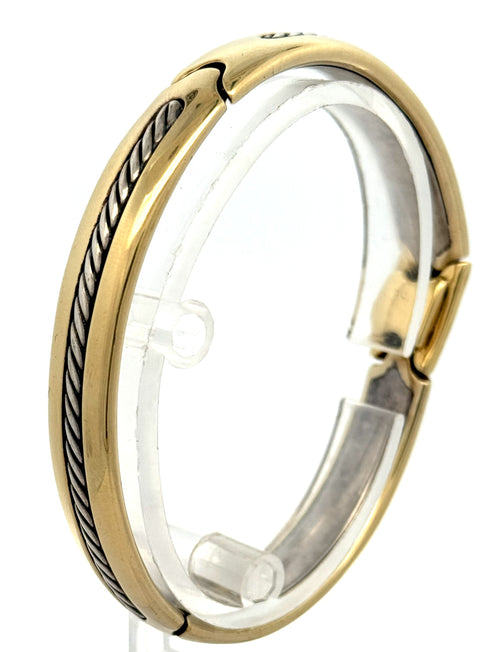 Men's David Yurman Classic Cable bracelet 18k YG & sterling silver 9" (Pre-owned)