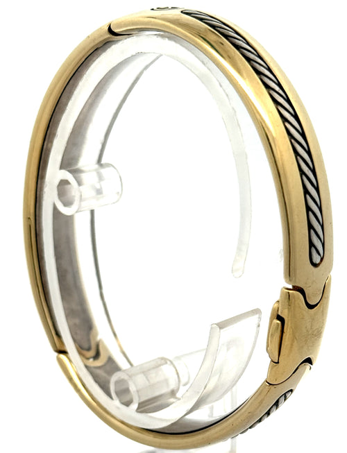 Men's David Yurman Classic Cable bracelet 18k YG & sterling silver 9" (Pre-owned)