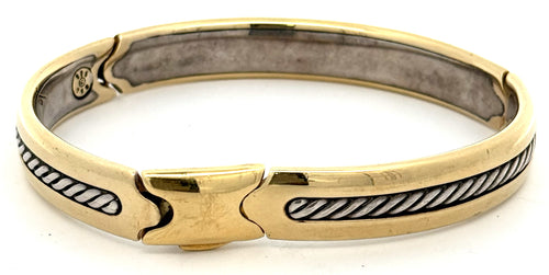 Men's David Yurman Classic Cable bracelet 18k YG & sterling silver 9" (Pre-owned)