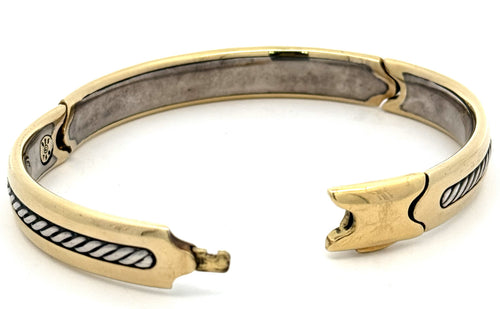 Men's David Yurman Classic Cable bracelet 18k YG & sterling silver 9" (Pre-owned)