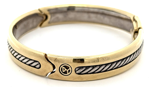 Men's David Yurman Classic Cable bracelet 18k YG & sterling silver 9" (Pre-owned)