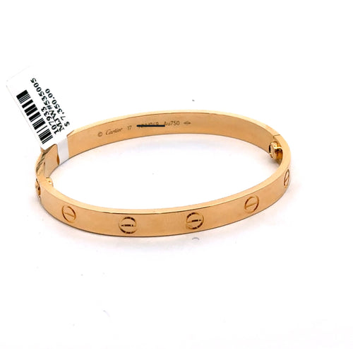 Pre Owned- Cartier Love Bracelet, Size 17, 2021 Box & Papers Included