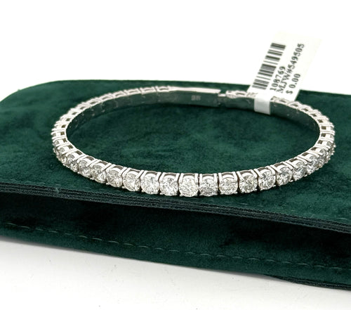 14k White Gold 8.55CT Diamond Ladies Bangle Bracelet, 14g, S108769