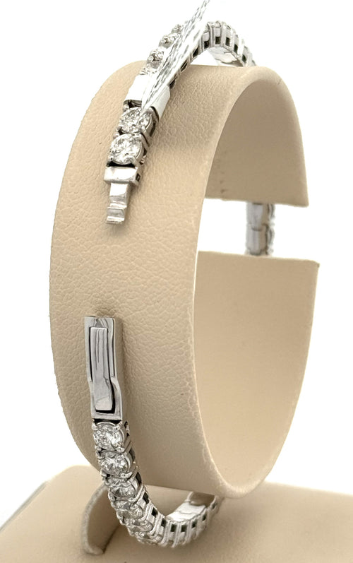 14k White Gold 8.55CT Diamond Ladies Bangle Bracelet, 14g, S108769