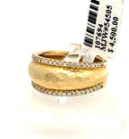 Ippolita 18k Classico Thin Goddess Hammered 0.25 CT Diamond Ring, 6.3gm, Size 7.25, S107694