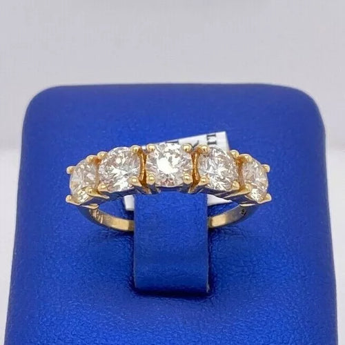 14K Yellow Gold 2.00 CT/5 stone Diamond Shared Prong Band, 3.5g, Size 7, S105434