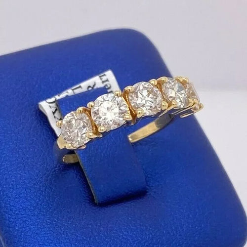 14K Yellow Gold 2.00 CT/5 stone Diamond Shared Prong Band, 3.5g, Size 7, S105434