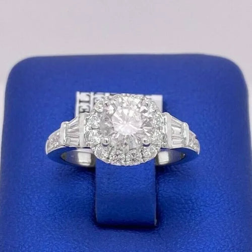 Odelia 18k White Gold 2.00 CT Diamond Engagement Ring, 5gm, Size 6.5, S105566