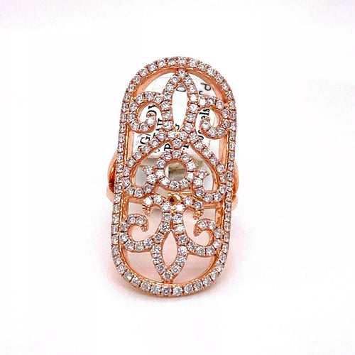 14k Rose Gold 1.50 CT Diamond Cocktail Ladies Ring, 10.1gm, Size 6.75, S12697
