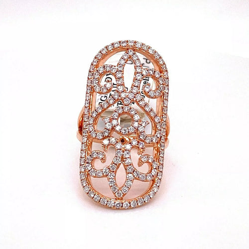 14k Rose Gold 1.50 CT Diamond Cocktail Ladies Ring, 10.1gm, Size 6.75, S12697