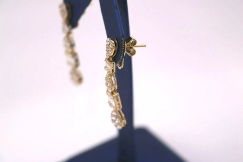 18K Yellow Gold 4.00 CT Diamond Dangling Earrings, 6.2gm, S14249